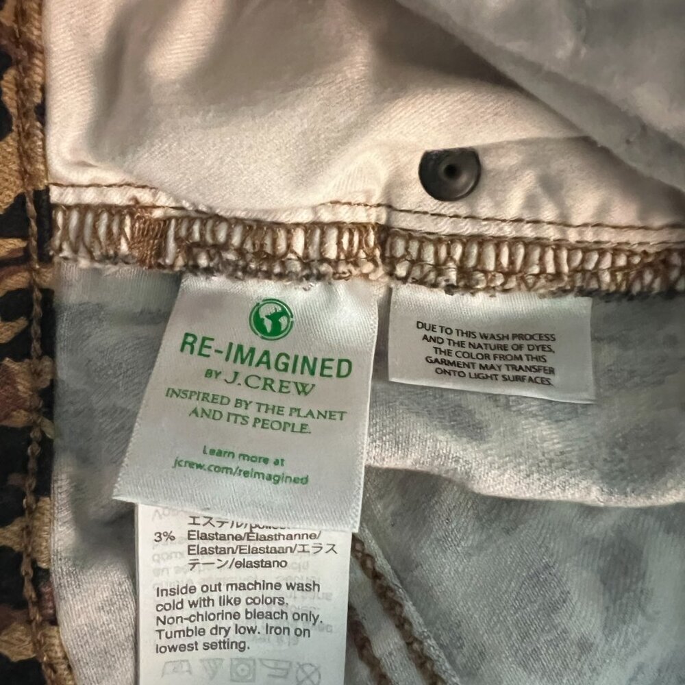 J Crew Women 9" Hight Rise Skinny Jeans Cheetah Animal Print - Picture 6 of 7